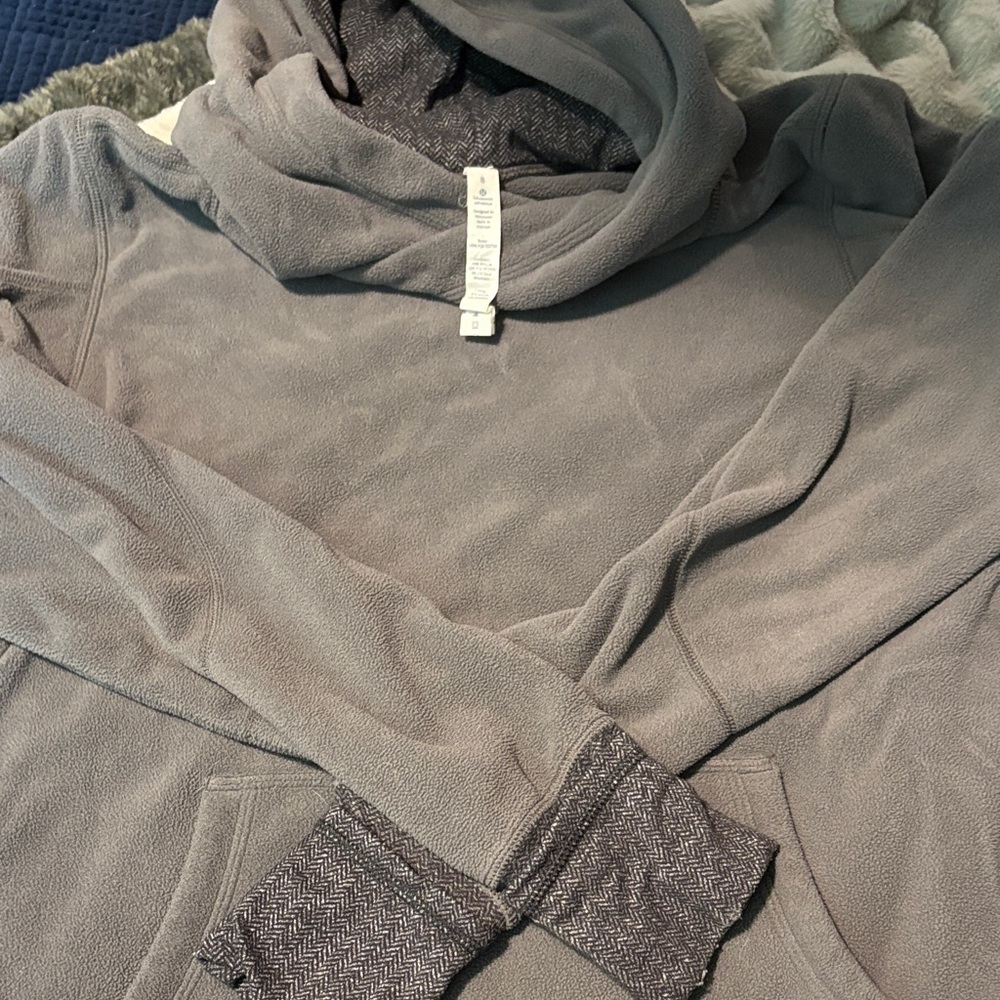 lululemon athletica Gray Cozy Fleece Hoodie with Textured Cuffs
